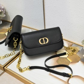 Dior Back embossed black handbag (22x13x6.5cm)